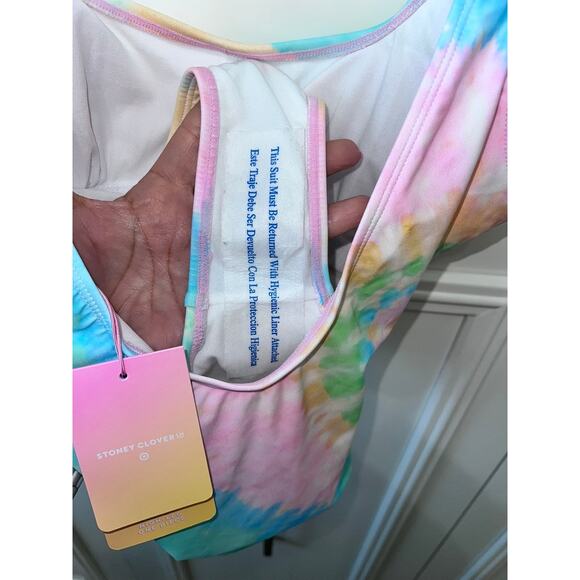 NWT Stoney Clover Lane Women's Tie-Dye One‎ Piece Swimsuit Size Small Multicolor - Picture 7 of 7